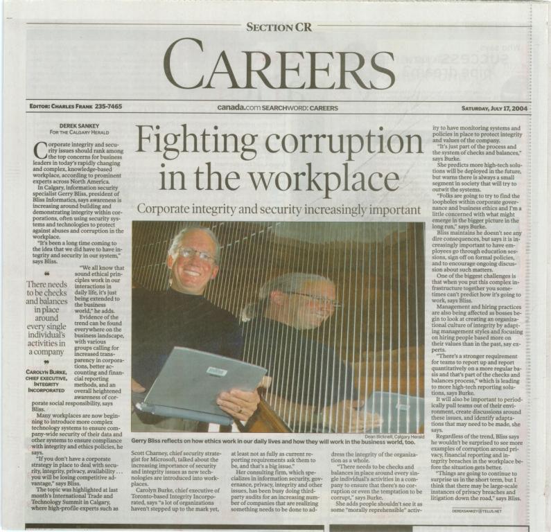 Fighting corruption in the workplace